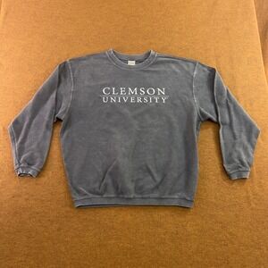 Chicka-d Womens M Gray Clemson University Corded Ribbed Sweatshirt